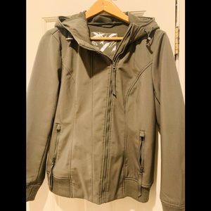 Sebby water repellent army green hooded jacket